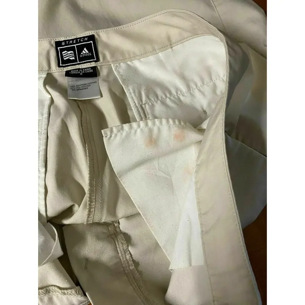Adidas Women's Ivory Sz 8 Capri Pant Golf Club Slim Fit Stretch Pockets Chino